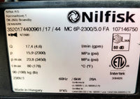 New (Old Stock) NILFISK MC 6P-2300/5.0FA Electric Pressure Washer (SN:107146750)